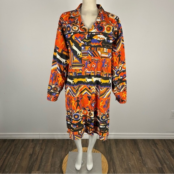 ❤️ 1970s Maternity Dress with Art Deco Print by Lady Madonna Maternity Boutiques - Picture 1 of 13